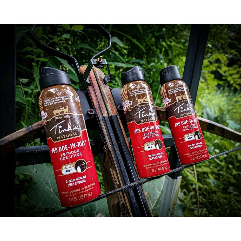 Tink's 69 Doe-In-Rut Estrous Doe Urine Hot Shot Mist Spray Buck 3 Oz Lot of 3
